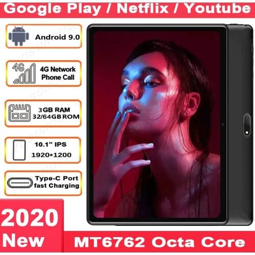 High Defined Type-C Port 4G LTE 5G Wifi New Google Market 10 inch Tablet 1920*1200 IPS 8 Cores GPS Tablets 10 10.1"+64GB TF Card