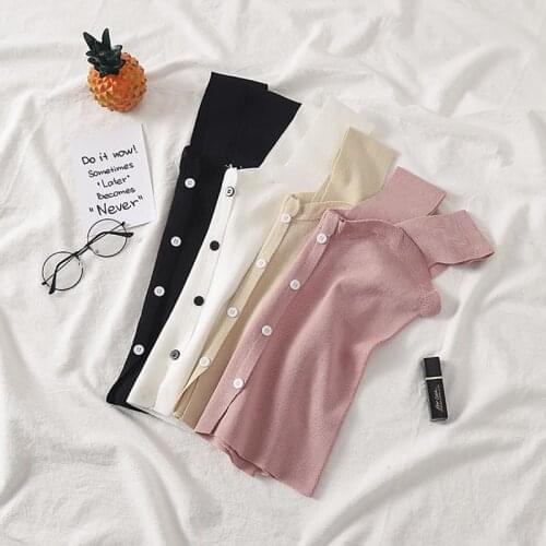 Women Summer Top Casual Knitted Button up Cute Crop Top Silky Camisole Women Top Tank Top 2021 Autumn Women Crop Tops