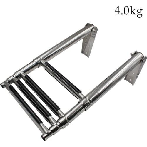 4-step yacht equipment stainless steel 316 telescopic folding ladder deck outboard yacht marine hardware accessories