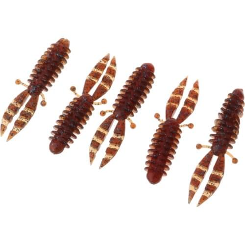 5 Pieces Soft Shrimp Fishing Lures Artificial Shrimp Baits, Bionic Crayfish Fishing Bait Compatible with Metal Hook