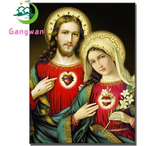 5d Diy religion Jesus diamond painting Icon of Leader Diamond Mosaic Sacred heart of virgin diamond embroidery rhinestones decor