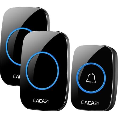 CACAZI New Wireless Doorbell Waterproof 300m Range US EU UK Plug-in Home Intelligent Door Bell Chime 1 2 Button 1 2 3 Receivers