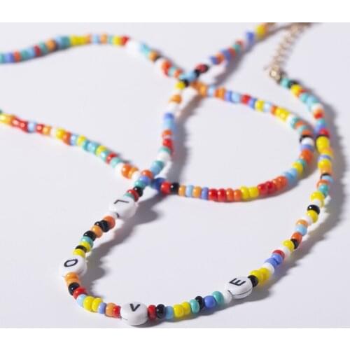Bohemia handmade rainbow beads candy shell personality multi-layer satellite Necklace womens fashion jewelry necklace