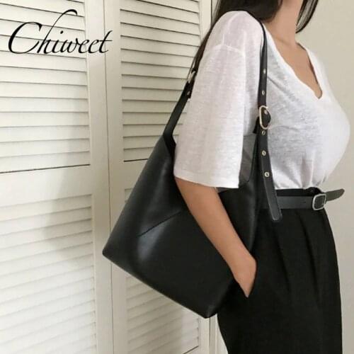 Brand Minimalist PU Leather Bag Handbags Women Composite Bag Design Large Shoulder Bag Female Vintage Messenger Tote Bags Purses