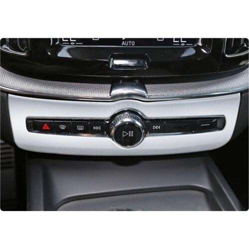Carbon Fiber Style Car Control Audio Adjustment Knob Panel Trim Cover Case For Volvo XC60 2018 2019 2020 Interior Accessories