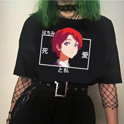 Wonder Egg Priority Momoe Sawaki Anime T-shirt Casual Short Sleeve O-neck Print Woman Cloth