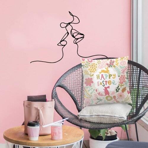 Beauty kiss Decorative Vinyl Wall Stickers For Kids Room Living Room Home Decor Decorative Stickers stickers muraux