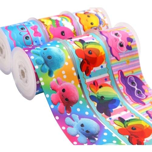 DIY Cartoon Octopus Printed Grosgrain Ribbon For Craft Supplies Sewing Accessories 5 Yards, Planar Resins Mold 10 Pieces. 51480