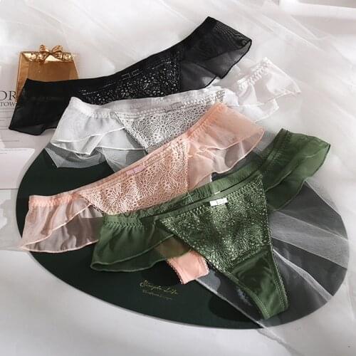 European Style Thong Women Underwear Sexy Lace Panties Low Waist Skirt Underpants Fashion Hollow Out G-String Female Lingerie