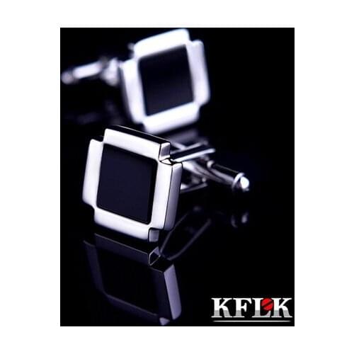KFLK 2020 Luxury shirt cufflink for mens gift Brand cuff buttons Black cuff link High Quality cheap abotoadura gemelos Jewelry