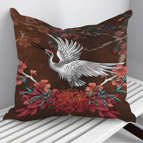Beautiful crane Throw Pillows Cushion Cover On Sofa Home Decor 45*45cm 40*40cm Gift Pillowcase Cojines Dropshipping