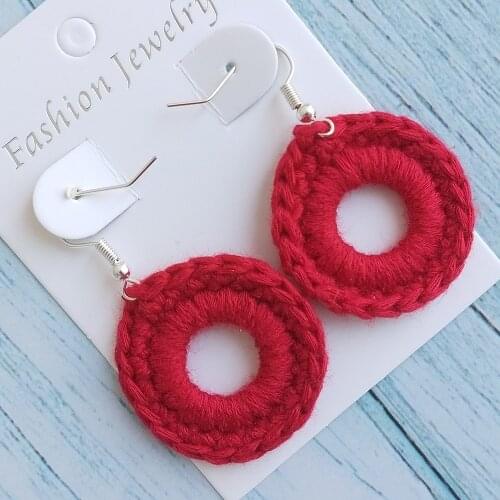 Buy 2 Get 30% Off Women Fashion Vitality Rainbow Colors Round Drop Dangle Earring 100% Handmade Crochet Party Beach Jewelry