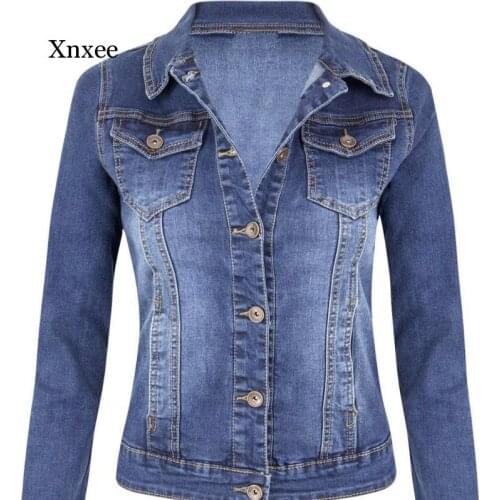 Spring and Autumn Womens Long Sleeve Denim Jacket Fashion Slim Stretch Short Jeans Jacket Jacket Women