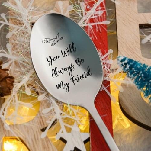 Stainless Steel Lettering Spoon Best Mom Dad Grandma Sister Ever Engraving Spoon Festival Gift Family Present #50g