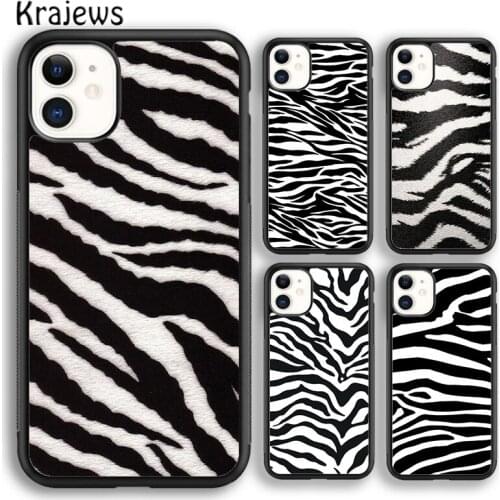 Krajews Animal Zebra Black and White Monotone Art Soft Phone Case Cover For iPhone 5 SE 6s 7 8 plus X XR XS 11 12 pro max shell