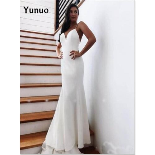 Custom made White Evening Dresses Long 2019 Spaghetti Straps Mermaid Prom Dresses Prom Party Gown Robe De Soiree