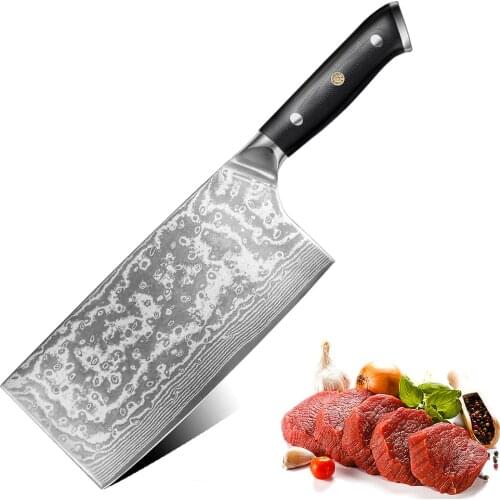 NANHAIONE Chopper Bone Knife Damascus Steel Kitchen Cutlery Chop Bone Fish Slicing Chinese Cleaver Meat Nakiri Chef Knife