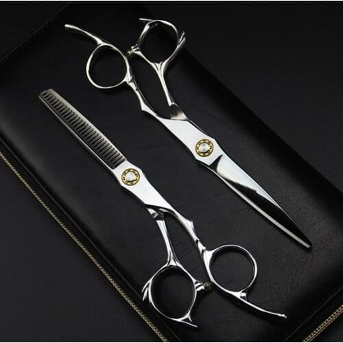 Professional japan 440C 6 '' Bearing cut hair scissors beauty cutting barber makas haircut thinning shears hairdressing scissors