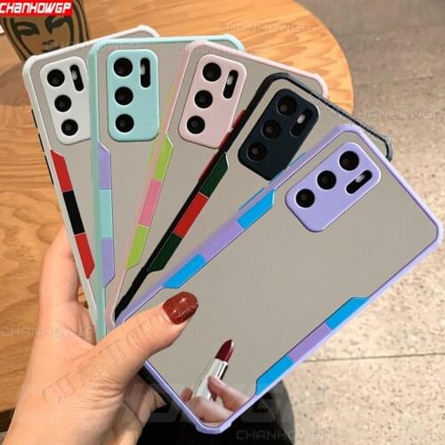 Shockproof Mirror Camera Protection Case For Xiaomi Redmi Note 10 Pro 9S 9 8 Pro Poco M3 X3 NFC Contrast Color Soft TPU Cover