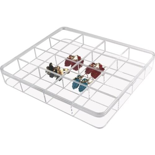 16 Grids Compartments Acrylic Transparent Jewelry storage Bead Case Container Storage Box Ring Earring Storage