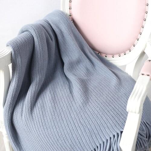 Pink Gray Nordic Knitted Thread Blanket Throw on for Sofa Bed Cover Car Nap Travel Blankets Plaids Aircondition Bedspread Manta