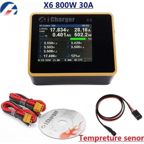 ICharger X6 800W 30A DC LCD Screen Smart Battery Balance Charger Discharger