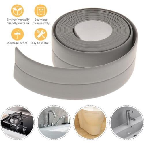1 Roll PVC Bathroom Shower Sink Bath Sealing Strip Tape Caulk Strip Self Adhesive Waterproof Wall Sticker for Bathroom Kitchen