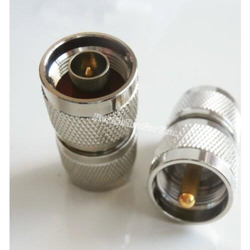 1Pcs N Male Connector Plug To UHF PL-259 PL259 Male Straight Radio RF Adapter Connector