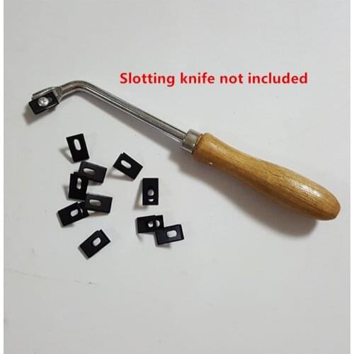 10pc Painted Black Matt Iron Floor Vinyl Welding Grooving U Blades Stainless Steel Slotted Blade