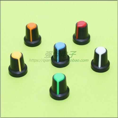 10 pieces 15*17MM potentiometer plastic knob volume amplifier knob cap flower shaft inner hole 6MM panel adjustment knob cap