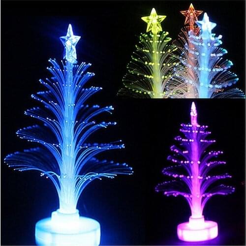 12pcs/lot Luminous Christmas tree Christmas gift toys with light fiber Nightlight Decorations for Home party Toy
