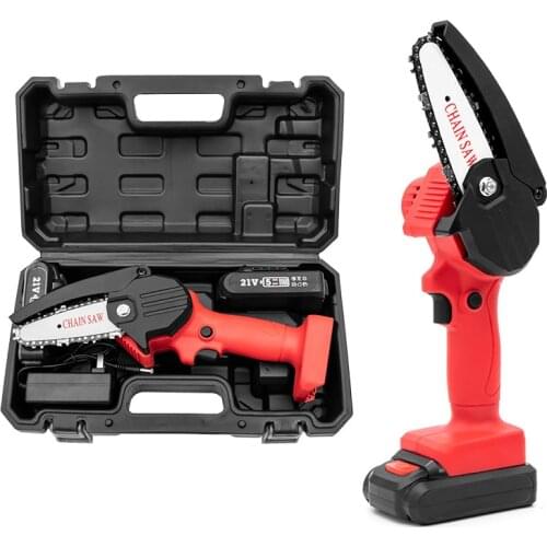 24V mini electric chainsaw rechargeable 4-Inch Lithium Battery Portable electric saw household one-handed christmas tree