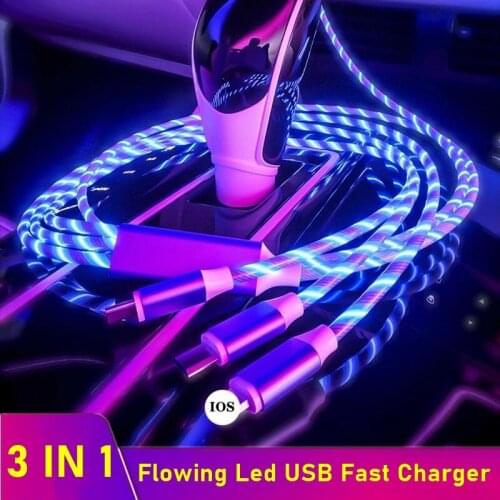 3in1 Usb Fast Charging Charger Cable For Lightning/Type C/USB Micro Compatible With Iphone Ipad Samsung Mobile Phone Data Cable