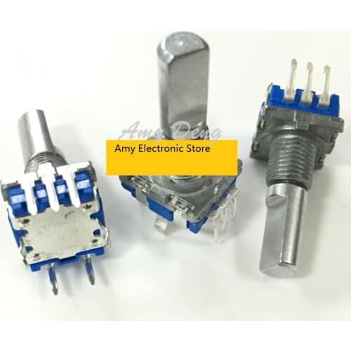 50pcs/lot 360 degree encoder switch EC11 digital pulse potentiometer 20 posioning number 20 pulse shank length 20MM