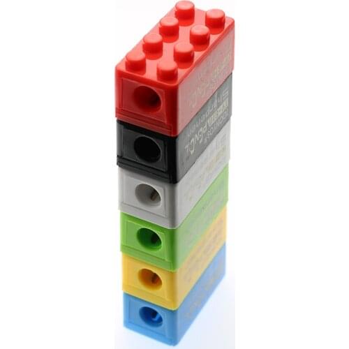 6pcs Creative Cute Cartoon Toy Building Blocks Plastic Pencil Sharpener Children Student Gift Stationery (Random Color)