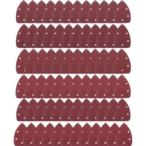 72pcs Sanding Sheets Grits Abrasive Sanding Disc For Wood Sanding 140*90*mm 5 Hole