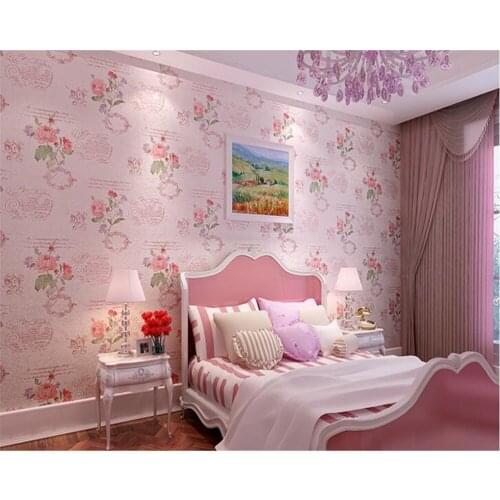 Beibehang American non-woven classic beautiful wall paper 3D rural bedroom retro TV background wall papel de parede 3d wallpaper