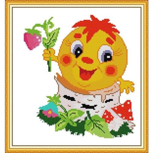 Everlasting Love Strawberry Shortcake Chinese Ecological Cotton Printed cross-stitch With A Printed Pattern Stampted 11 14CT DIY