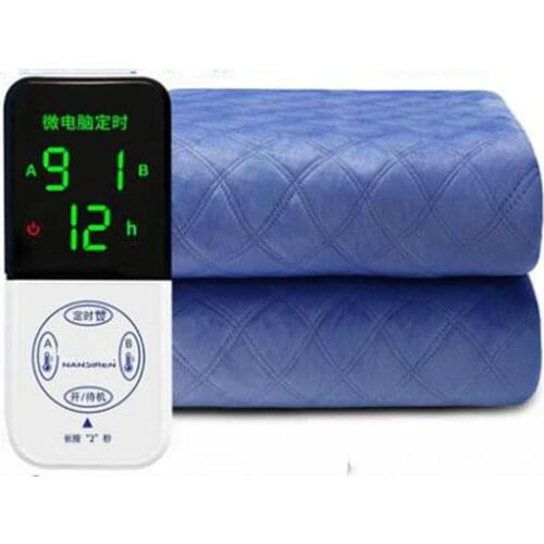 180x150/120cm 4 Level Flannel Electric Heating Blanket W/ Dual Temperature Timing Controller Household Electric Heater Pad Mat