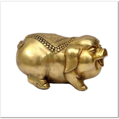 A good light copper ornaments Zhaocai strong enrichment home town of evilroomcraft Art Statue Home decoration