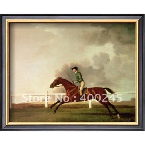 Animal oil painting oil on canvas Bay Malton with John Singleton Up circa 1767 by George Stubbs 100% handmade+high quality