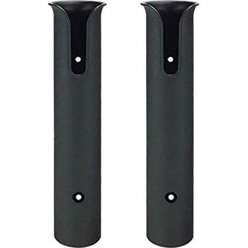 2 Pcs Black Plastic Fishing Rod Pole Holder Portable Fishing Rod Spinning Accessories Durable Tube Mount Bracket Socket Rack