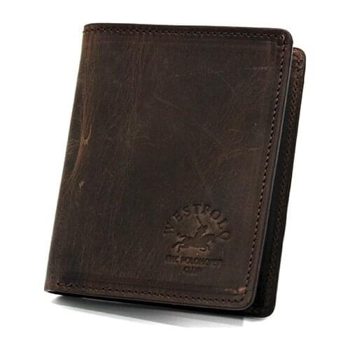 Brown Mens Crazy Leather Wallet TAE744