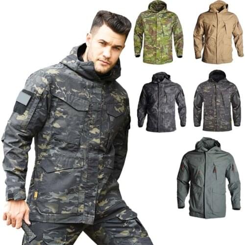 Military Jacket Men Retro Camo Multi-pockets Mens Long Jackets Causa Coats Cargo Jeans Coats Jaqueta Masculina Hunting Clothes