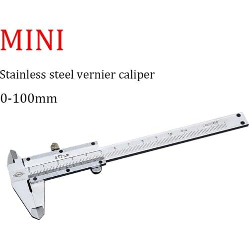Mini Stainless Steel Vernier Caliper 0-100mm Measuring Tool 0.02mm High Precision Measuring Instrument Working Measuring Caliper