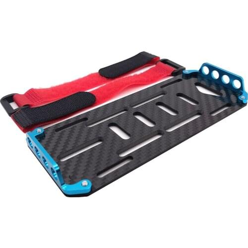 RC Car Carbon Fiber Battery Mounting Plate with Tie for AXIAL SCX10 90046 RC Crawler Climbing Off-Road Car