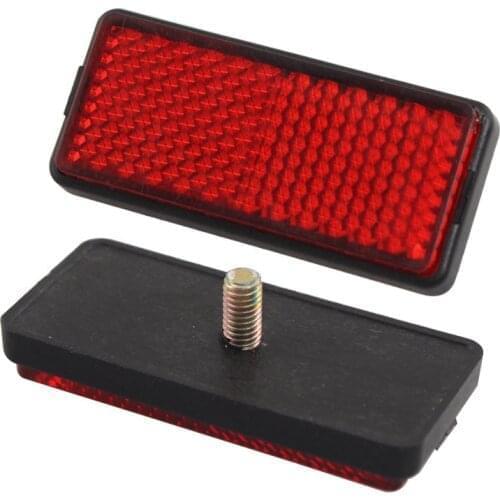 Motorcycle Rectangle Red Warning Reflector Decal Sticker Uinversal For ATV Dirt Bike Scooter Scrambler Sportster