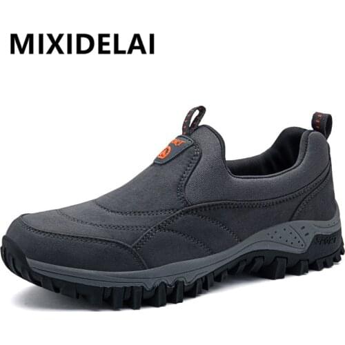 Mens Sneakers Men Loafers Outdoor Athletic Shoes Faux Suede Non- Slip Rubber Male Walking Shoes Soft Mans Footwear Big Size 46