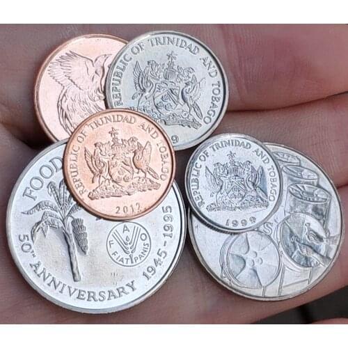 6 PCS SET Of Trinidad and Tobago ,100% Real Genuine Comemorative Coin,Original Collection