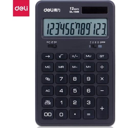 Dual Power Desktop Calculator 12 Digit Financial Computer Black Calculadora Gift Office Material Tools School Supplies LCD Solar